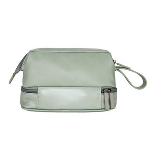 Doble capa de lujo de gran capacidad personalizada para cuero PU neceser rosa para portátil resistente al agua organizador de maquillaje de viaje - Product Image 4