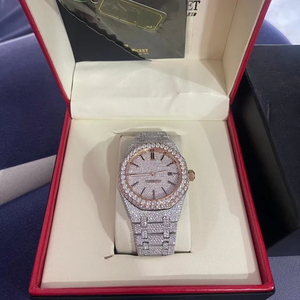 Bất Vvs Moissanite Kim Cương Xem Vàng Vàng Trường Hợp 5Mm Trường Hợp Độ Dày Đầy Đủ Cho Băng Tự Động Phong Trào Nổi bật Không Gỉ - Product Image 1