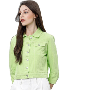 Chaqueta vaquera acolchada personalizada 2024 para mujer, ropa de calle, Color personalizado, gran oferta, Chaquetas vaqueras elegantes OEM en bruto, venta al por mayor - Product Image 6