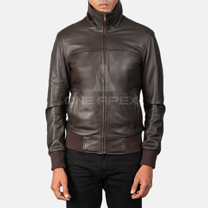 Veste classique en cuir de vachette véritable pour hommes Logo personnalisé Style de la rue pour tailles personnalisées Top vestes pour hommes tendance - Product Image 2