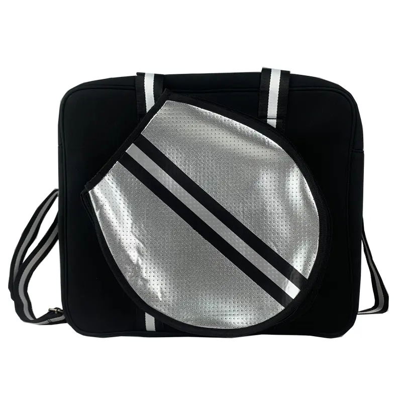 Оптовая продажа, женский водонепроницаемый рюкзак для теннисных ракеток с диагональными полосками, большая спортивная неопреновая сумка для теннисных мячей