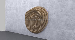 KALATRI Vase mural suspendu multifonctionnel en bambou et rotin, design moderne paramétrique, cadre beige, 3x2, écologique - Product Image 4