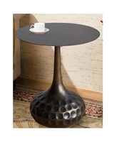 Table basse élégante et moderne, écologique, couleur argent, métal, finition aluminium nickel, meubles de salon, table de chevet