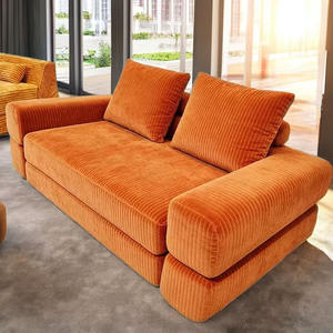 <span class=keywords><strong>Canapé</strong></span>-lit pliable en velours côtelé avec accoudoirs carrés, <span class=keywords><strong>canapé</strong></span> modulaire compressible, fauteuil de loisirs confortable et moelleux, <span class=keywords><strong>canapé</strong></span> paresseux - Product Image 3