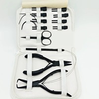 Kit d'outils d'extension de cheveux RMI perles noires mates tirant boucle et crochet outil trame Kit d'outils d'extension Kit de pinces d'extension de cheveux