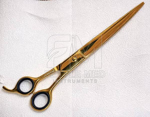 กรรไกรตัดผมมืออาชีพ Fettle Med ขนาด 10 นิ้ว แบบโค้งสำหรับคนถนัดขวา ทำจากสแตนเลส ด้ามจับสั้น สำหรับร้านทำผม - Product Image 1