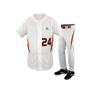 Low MOQ High Quality Comfortable Breathable Quick Dry 100% Polyester Crew Neck Baseball Uniform Kits Customized Adult Sportswear - Product Image 1