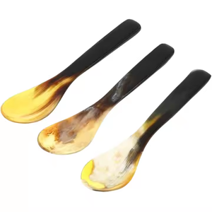 Juego de cubiertos de acero espejado Material de cuerno sostenible personalizado Cubiertos para servir para cocina Comedor por artesanía de media luna - Product Image 2