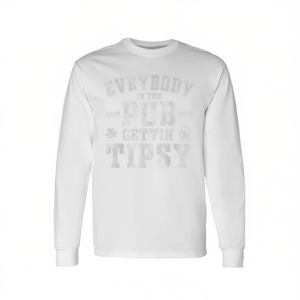 T-shirt a maniche lunghe per il giorno di San Patrizio con stampa: Tutti nel pub che si versano in testa un po' di birra - Product Image 2