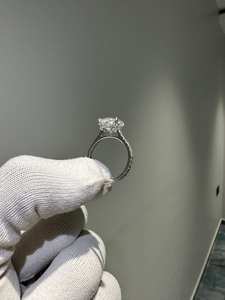 อาร์ตเดคโคทรงกลมตัดเพชรโมอิสซาไนต์แท้แหวนรัศมี925เงินสเตอร์ลิงสำหรับงานแต่งงานหมั้นของขวัญที่ไม่ซ้ำกันสำหรับเธอ - Product Image 5