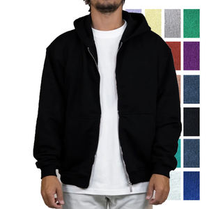Sudaderas con capucha personalizadas para hombre Algodón de alta calidad con cremallera funcional Sudadera con capucha de hombro caído de gran tamaño Sudaderas con capucha con cremallera de peso pesado para hombres - Product Image 1