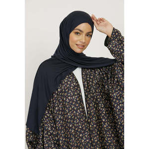 Premium Navy <b>Jersey</b> <b>Hijab</b> Traditional Scarves & Shawls - Product Image 2