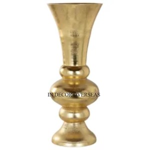 Cuivre Antique fini excellente qualité métal moderne créatif Art Designer mariage pièce maîtresse décoration trompette Vase approvisionnement - Product Image 4