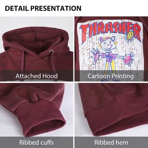 เสื้อฮู้ดผู้หญิงเสื้อสเวตเตอร์แบบสวมหัวพิมพ์ลายนูนออกแบบไหล่ตกโลโก้ได้ตามต้องการสไตล์สตรีทแวร์ใส่ได้ทั้งชายและหญิง - Product Image 3