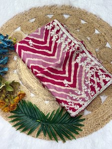 Sari de Seda Chinon con Diseño de Cinta, Proveedor y Exportador Mundial, Compra en Línea, Moda Femenina India - Product Image 2