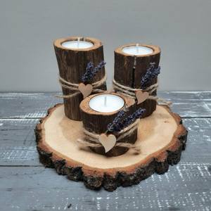 Frascos de Madera Premium para Velas con Tapas, Portavelas Artesanal, Decoración para Bodas, Navidad y Hogar - Forma Personalizada Económica - Product Image 3