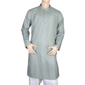 Mashriq Slim Fit <b>Kurta</b> For <b>Men</b> - L Green - Product Image 2