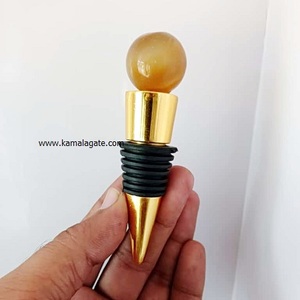 Customizable Elegant Cone-Shaped Amethyst <b>Wine</b> <b>Stopper</b> Natural Gemstone Suncatcher Carved Agate Crystal Glass for Weddings Love - Product Image 2