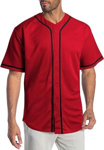 Venta al por mayor impreso botón abajo camisetas de béisbol liso en blanco Hip Hop deportes uniformes para hombres mujeres adultos trajes camiseta para hombres - Product Image 4