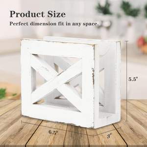 Porte-serviettes de ferme distributeur de stockage en bois pour Table rustique Chic naturel rétro ferme maison décoration accessoires de cuisine - Product Image 5