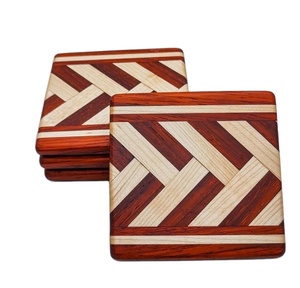 Stripes Design Most Running Items High Quality Natural Wood <b>Coaster</b> Cup <b>Drink</b> Round Square Wooden <b>Coaster</b> Wholesaler Hot Selling - Product Image 1
