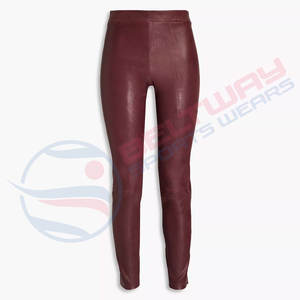 Pantalon en cuir véritable avec personnalisation complète 2024 Pantalon en cuir coupe-vent personnalisé de haute qualité pour femmes - Product Image 5