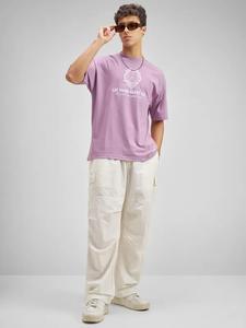 T-shirt surdimensionné en coton épais 300 g/m² personnalisé avec logo imprimé pour homme, style streetwear - Product Image 2