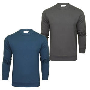 Jersey de lana de algodón cálido de invierno ajustado para hombre, sudaderas con patrón sólido de la mejor calidad, tallas XS a 3XL, teñido liso - Product Image 1
