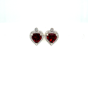 Garnet Zircon Red 925 Sterling Silver Birthstone Fine Jewelry Designer Dainty Natural Gemstone Dangle Hoop Earrings for Women - Product Image 4