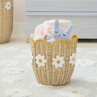 Panier à linge en rotin fait main, durable, écologique, léger, style bohème, personnalisable, pour armoire et cuisine
