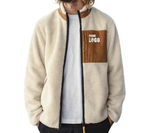 Fabricante de ropa de calle para exteriores, chaqueta con cremallera de lana Sherpa a la moda, chaqueta polar Sherpa con estampado personalizado para hombre - Product Image 4