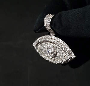 Lujo 925 Plata Iced Out colgante de acero inoxidable personalizado VVS Moissanite diamante ojo Hip Hop diseño para ropa de fiesta de los hombres - Product Image 5