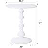 French Round Side <b>Table</b> <b>Minimalist</b> Pedestal <b>Bedside</b> <b>Table</b> Small Accent End <b>Table</b> for Bedroom Living Room - Product Image 3