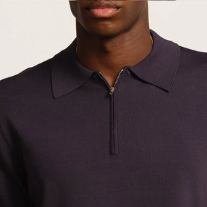 Vente chaude à la mode tenue hommes quart Zip Polo t-shirt meilleur prix en ligne respirant hommes quart Zip Polo t-shirt - Product Image 2