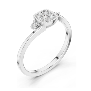 Bague en cluster de diamants de laboratoire 0,176 CT pour femmes, clarté VVS-VS EF, or 18 carats, 14 carats, 10 carats et argent 925, or rose, or jaune, or blanc - Product Image 6