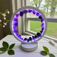 Lampe de nuit en cristal d'agate naturelle en gros avec USB |   Pierre de guérison Lumière ambiante Taille moyenne pour la décoration de la maison et du bureau