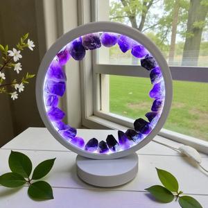 Lámpara de Noche de Cristal de Ágata Natural al por Mayor con USB |   Lámpara de Ambiente de Piedra Curativa de Tamaño Mediano para Decoración del Hogar y la Oficina - Product Image 1