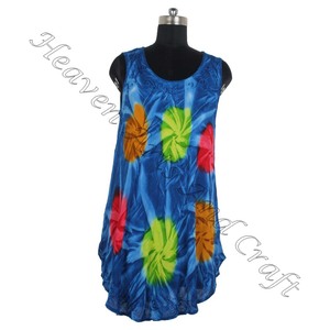 ชุดเดรสทรงร่มสำหรับผู้หญิงผ้าเรยอนมัดย้อมผ้าสไตล์ฮิปปี้โบฮีเมียนชุดเดรสฤดูร้อนแขนกุดทรงร่มไซส์ใหญ่พิเศษ - Product Image 3