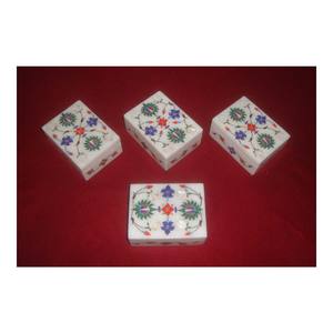 Caja con incrustaciones de mármol Natural brillante, gran diseño con mármol blanco puro para decoración del hogar y regalos - Product Image 1