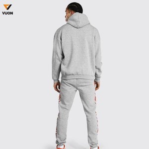 2024 hombres al por mayor barato personalizado de gran tamaño Unisex pantalones de chándal con capucha conjunto de Jogger de manga larga de algodón poliéster sólido primavera pulóver - Product Image 2