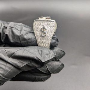 Iced Out Custom <b>Initial</b> Letter VVS Moissanite Round Cut Diamond Sparkling 925 Sterling Silver Luxury Hip Hop Statement <b>Ring</b> - Product Image 3