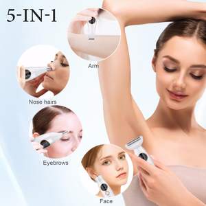 Depiladora Eléctrica Femenina Recargable por USB, 5 Cuchillas, Resistente al Agua IPX7, Indolora, para Rostro, Nariz, Axilas, Piernas y Zona del Bikini - Product Image 4