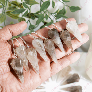 Péndulos de Cuarzo Ahumado Facetado de la Mejor Calidad al por Mayor, Forma Cónica Pulida, Tallado Ecológico, Piedra Preciosa de Feng Shui para Radiestesia - Product Image 2