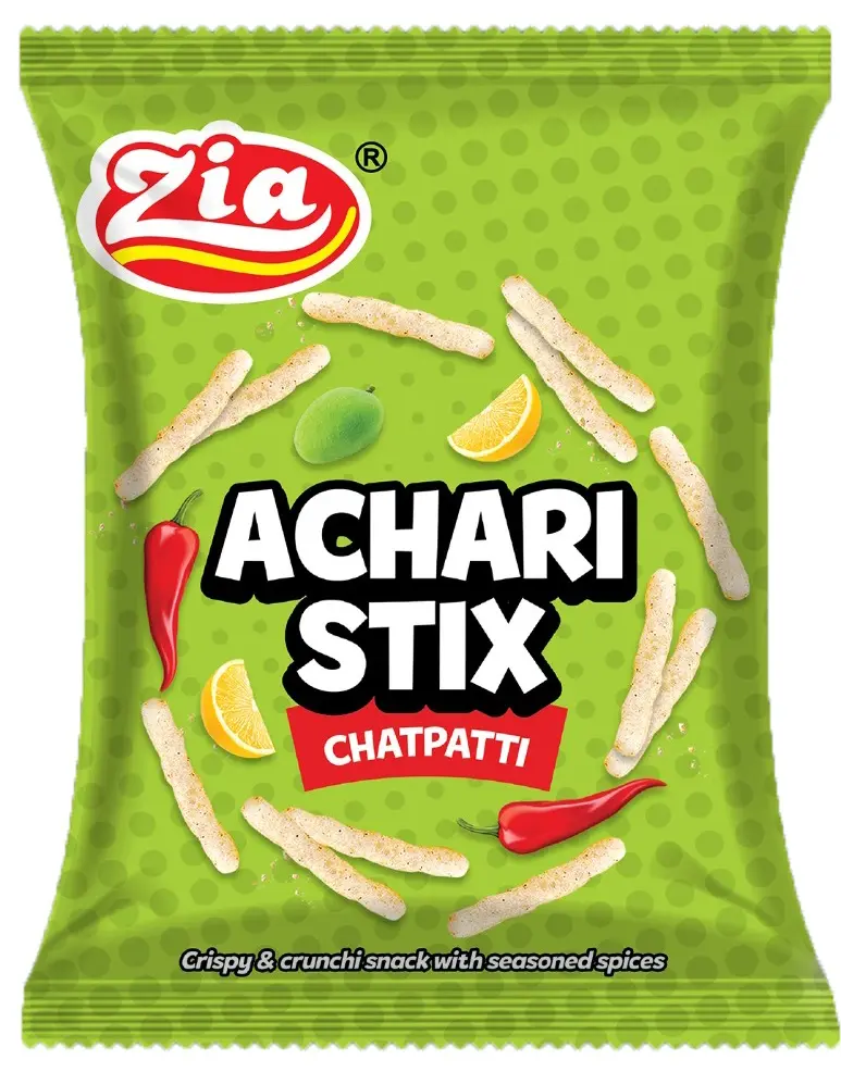 Achari Stix Chatpatti Knusprige und knusprige heiße und würzige Snacks Gewürzte Gewürze mit Gurken geschmack