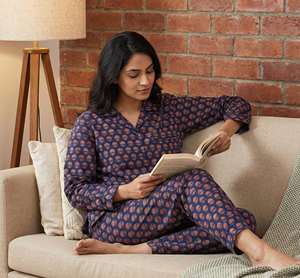 Conjunto de Pijama de Verano para Mujer, Tejido, Bordado a Máquina, Estampado a Mano, Algodón, Ropa de Dormir Suave y Transpirable, Térmica - Product Image 4