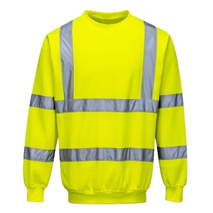 Sudaderas personalizadas de lana reflectante para el trabajo de los hombres Sudaderas con capucha OEM Forro naranja Hi Vis Sudadera de algodón Logotipo personalizado Poliéster - Product Image 1