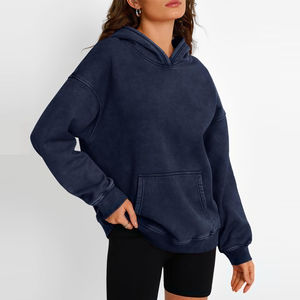 Sweat-shirts pour femmes à lavage acide, best-sellers de l'hiver, respirants, manches longues, logo personnalisé sur le devant, 100% coton, vente en gros - Product Image 5
