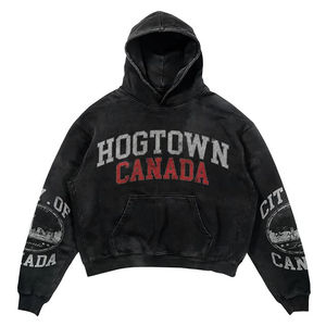 Sudadera con cremallera para hombre de punto de algodón Regular Fit Puff impreso cómodo 100% algodón hombres Flare Anime estampado de gran tamaño hombre Sudadera con capucha - Product Image 4