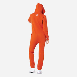 80% coton 20% Polyester dos brossé coton à l'intérieur fermeture éclair bidirectionnelle de qualité Orange unisexe Original Onesie - Product Image 3