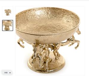 Bol décoratif en métal et verre design aigle vintage Centre de table élégant Présentoir d'accent de luxe pour la maison - Product Image 3